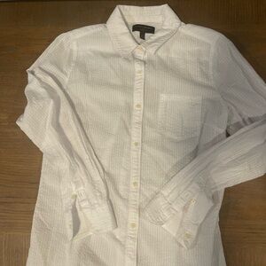 Banana Republic Textured White Button-Down Shirt